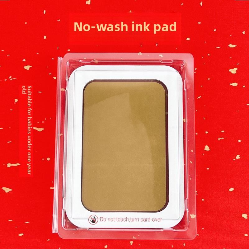 印泥手脚印周岁宝宝专用满月白天金色免洗印泥台无毒安全封酒纪念