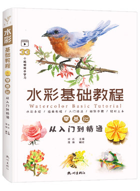 水彩基础教程 零基础入门风景临摹范本书精通画册线稿漫画人物画本鸟花卉写意画儿童古风梦幻教学课素材绘画插画教材书籍技法画集