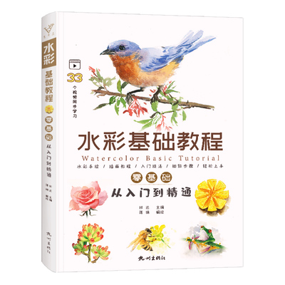 水彩基础教程 零基础入门风景临摹范本书精通画册线稿漫画人物画本鸟花卉写意画儿童古风梦幻教学课素材绘画插画教材书籍技法画集