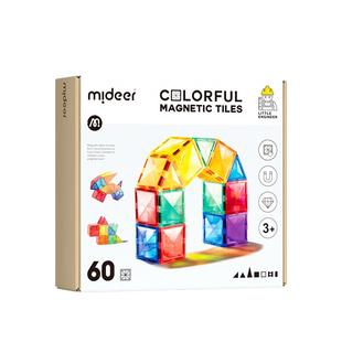 mideer弥鹿彩窗磁力片轨道管道彩窗积木拼装儿童益智玩具强磁力棒