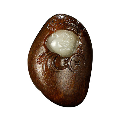 和田玉财神吊坠男款玉坠