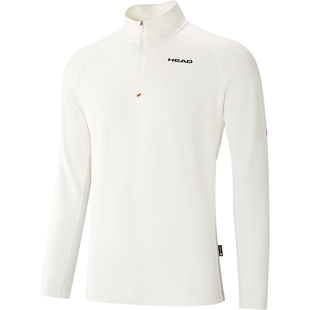 【抗菌polygiene】HEAD海德半开襟长袖T恤26春新款立领运动上衣男