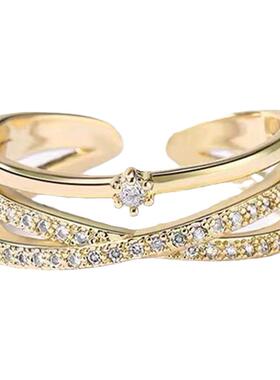 戒指交叉韩国高级感轻奢