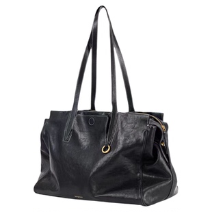 李娜同款山下循迹见物旅行包植鞣牛皮托特包通勤大容量托特公文包