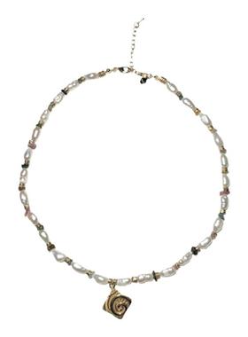 WAKI巴洛克漩涡天然碧玺珍珠项链