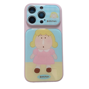 秒变17大视窗可爱卡通阿呆适用苹果17PRO手机壳亚克力iPhone16ProMax新款15pro女款小众13全包14防摔保护套男