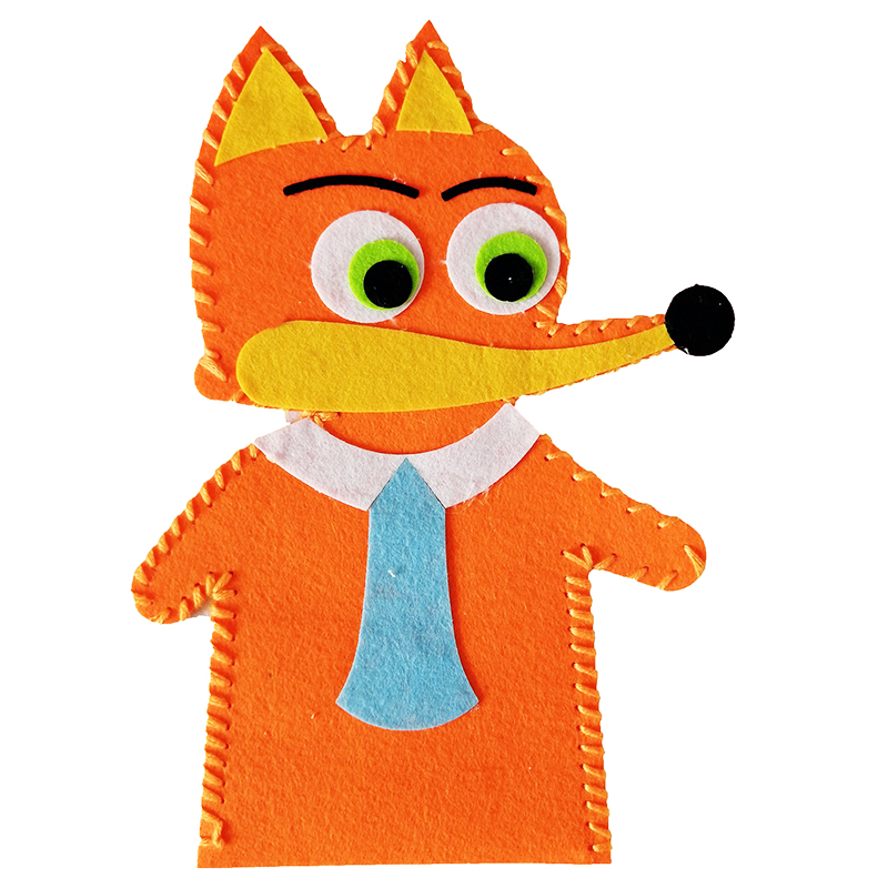 儿童不织布手偶DIY材料包道具幼儿园手工无纺布动物手套布艺指偶