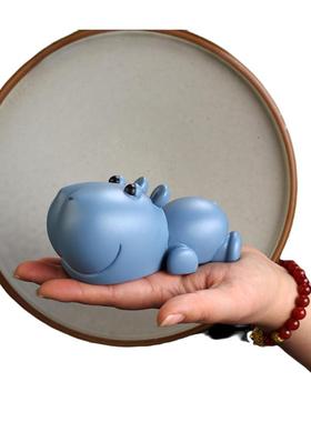 原创设计河马摆件文创车载摆件