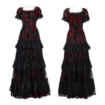 暗黑哥特华丽印花礼服裙
