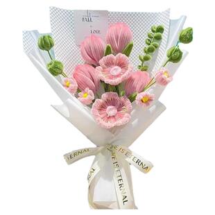 女神节扭扭棒花束手工diy材料包送妈妈三八妇女节成品全套毛根妞