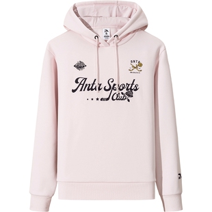 【关晓彤同款】安踏连帽卫衣女子冬季加绒帽衫宽松上衣162548705N