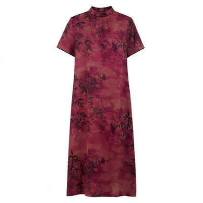 香薇姿桑蚕丝香云纱连衣裙女夏季