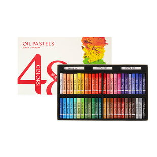 彩研超软油画棒套装安全无毒不脏手软性重彩蜡笔马卡龙24色36/48色儿童小学生专用一年级幼儿园美术diy油画笔