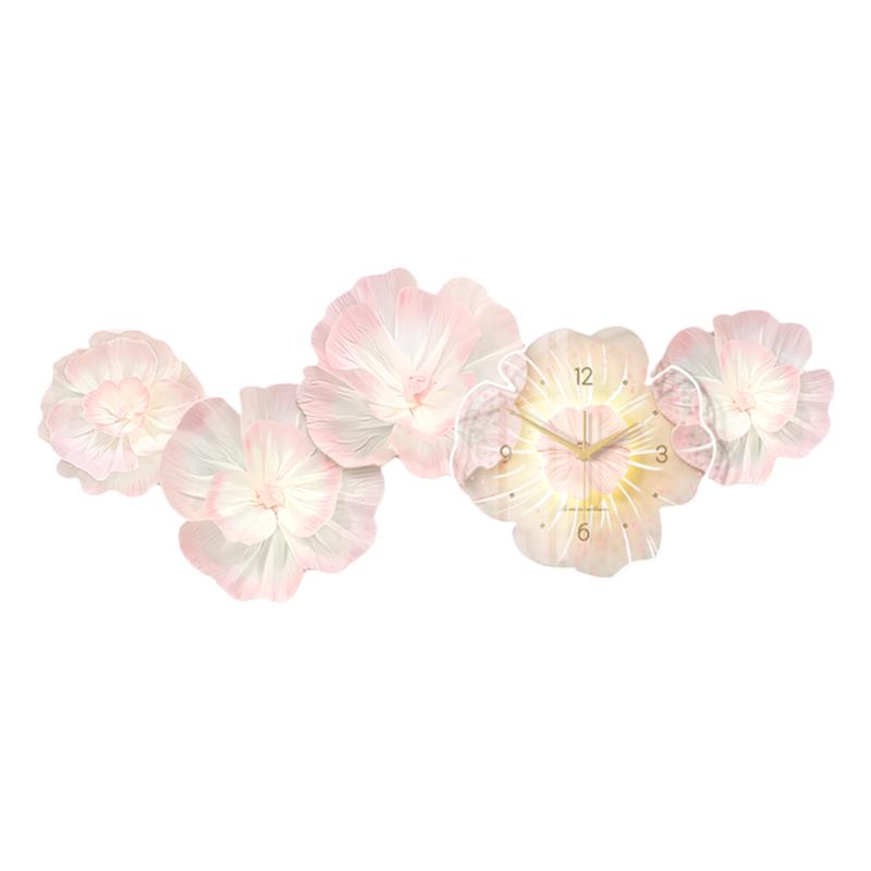 奶油牡丹花客厅沙发背景墙