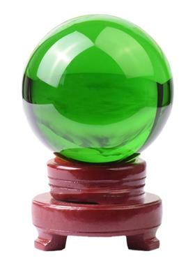 绿色水晶球摆件圆球绿水晶