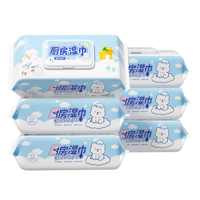 大包厨房湿巾去污去油家用加大加厚擦油烟机湿纸巾清洁抹布