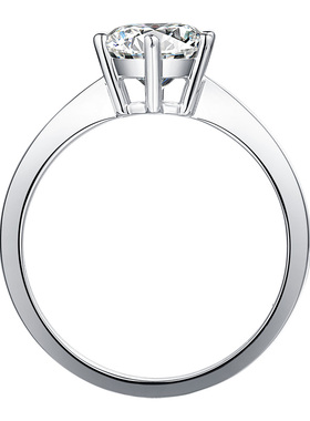 六爪莫桑石银镀金123克拉钻戒