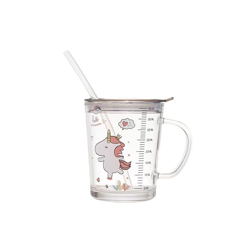 孕妇儿童专用钢化玻璃牛奶刻度杯