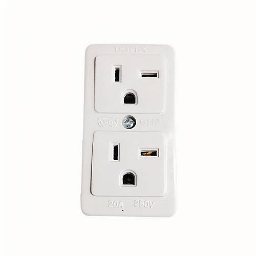 台湾隆光LKEW15A125V 5-15R美式双联插座LK3214K可代松下WK3004W