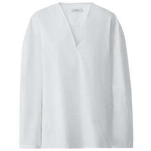 OCHIRLY欧时力  全棉府绸套头衬衫防晒上衣V领松弛女春夏