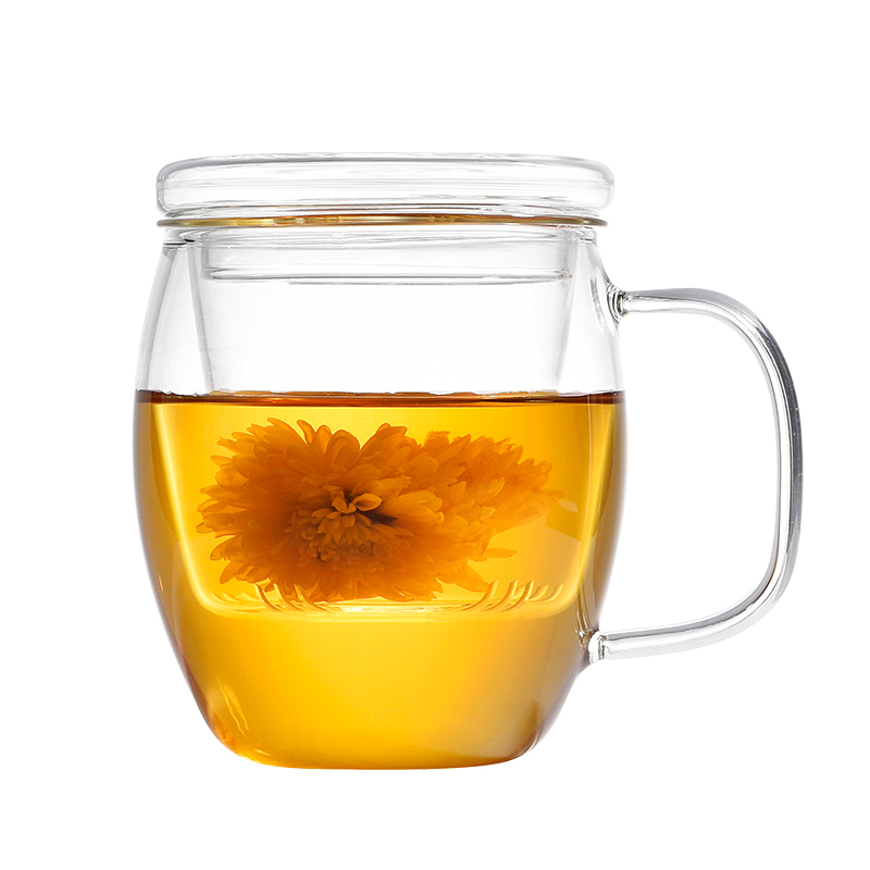 带手柄滤茶茶漏茶水分离玻璃茶杯