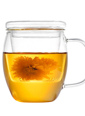 带手柄滤茶茶漏茶水分离玻璃茶杯
