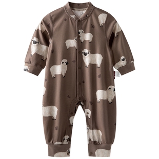 [指定豹富]aqpa婴儿衣服纯棉60支春秋宝宝连体衣哈衣萌空调服外出