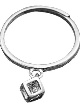 925纯银坠子个性戒指秀气女小众