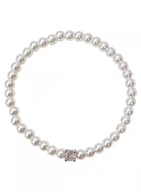 ins博主fever同款施华洛珍珠手链女戴妃法式简约优雅气质锆石手串