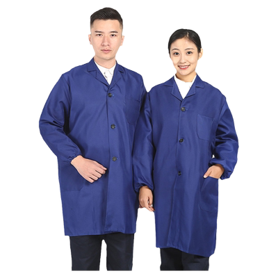 蓝大褂工作服男女长袖劳保搬运