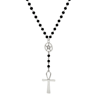 yyds！哥特亚文化十字架串珠长款项链女甜酷风辣妹朋克配饰高级感