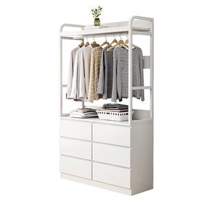 【包安装】斗柜挂衣架一体衣帽架落地卧室带抽屉储物柜客厅收纳柜