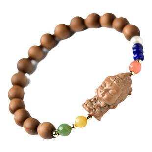 檀木手串女男冰晴水手串檀木玉石散珠子配饰老山檀普贤和田玉手链