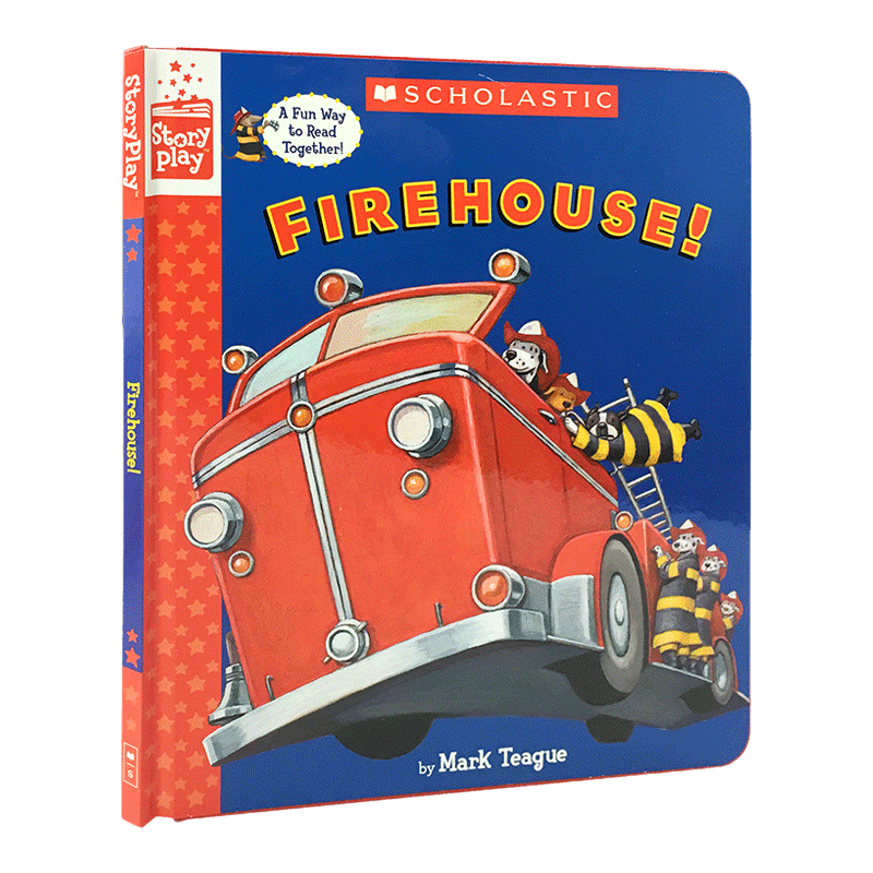 消防站 英文原版 Firehouse! 纸板书 A StoryPlay Book 学乐经典纸板故事书 英文版 进口英语原版书籍
