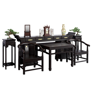 新中式中堂六件套农村自建房柜体神台条几八仙桌佛桌供桌堂屋家具