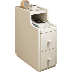 奶油风床头柜小型极窄床边夹缝柜家用卧室20公分窄柜床头置物架