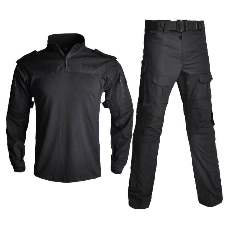 春夏季户外执勤军迷野战黑色特种作战训练服耐磨吸汗青蛙服套装男
