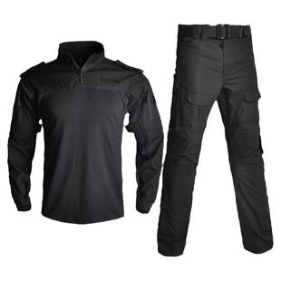春夏季户外执勤军迷野战黑色特种作战训练服耐磨吸汗青蛙服套装男