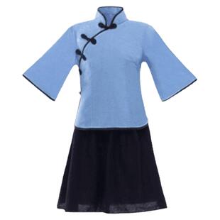 民国学生装女长裙五四青年装女装毕业班校服中山装舞台表演服饰