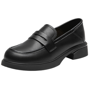 大东官方厚底乐福鞋女2026新款春季英伦风小皮鞋黑色鞋子女士单鞋