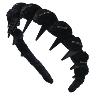 水钻麻花丝绒发箍带齿洗脸发卡防滑不掉高颅顶显脸小韩系压发捆