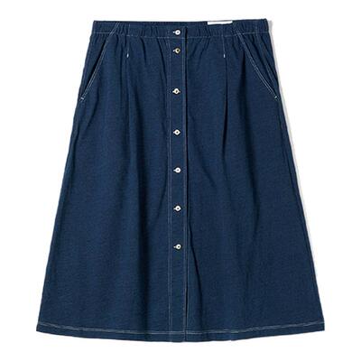 kleeklee靛蓝染A型半身裙