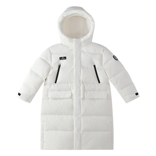 安奈儿童装男女童加长款羽绒服冬新款宽松保暖提花防风加厚