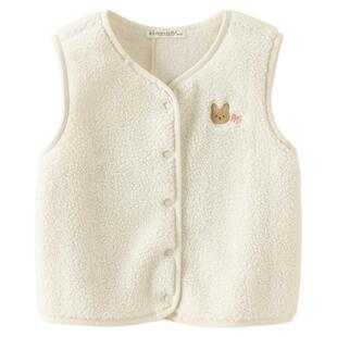 戴维贝拉女童背心2025秋新款儿童洋气坎肩宝宝A类摇粒绒婴儿马甲