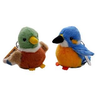 正版迷你小鸟书包挂件公仔可爱翠鸟毛绒钥匙扣绿头鸭玩偶节日礼物