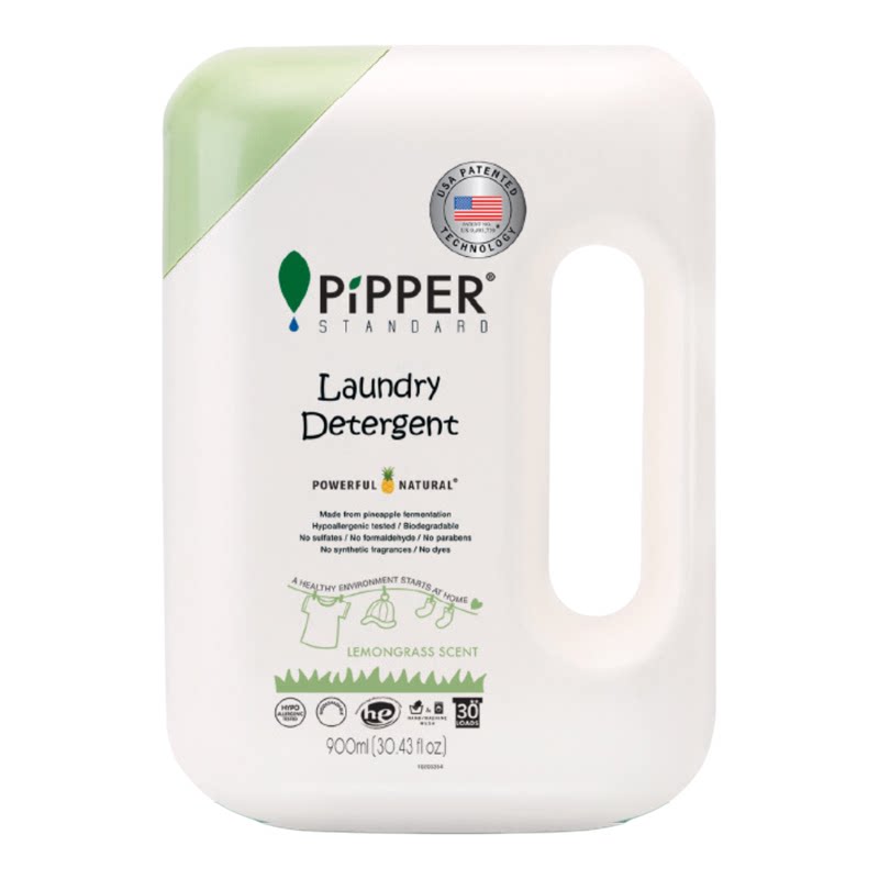 PiPPER STANDARD天然菠萝酵素防敏洗衣液900ml柠檬草婴儿宠物适用