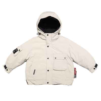 啦芙莱童装儿童石墨烯90白鸭绒连帽派克羽绒服25冬男女童外套3715