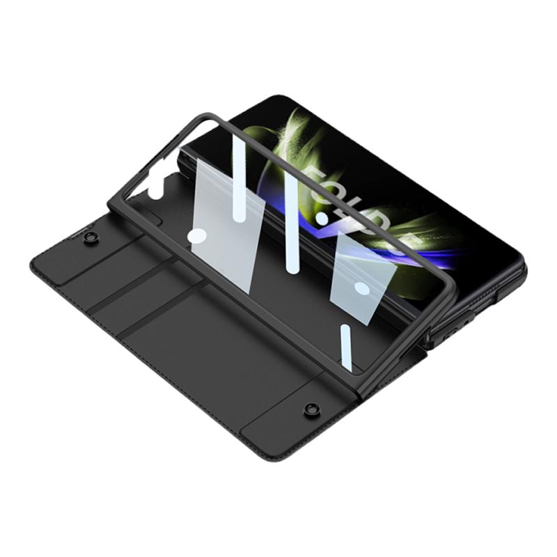 三星zfold5手机壳真皮卡包