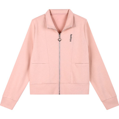 白色立领拉链开衫外套女春秋薄款2026春季新款休闲运动女士上衣