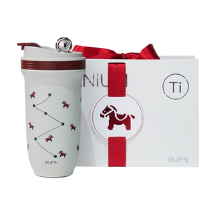 OUFS欧梵森纯钛保温水杯女生吸管咖啡钛杯2026新款高颜值杯子礼物